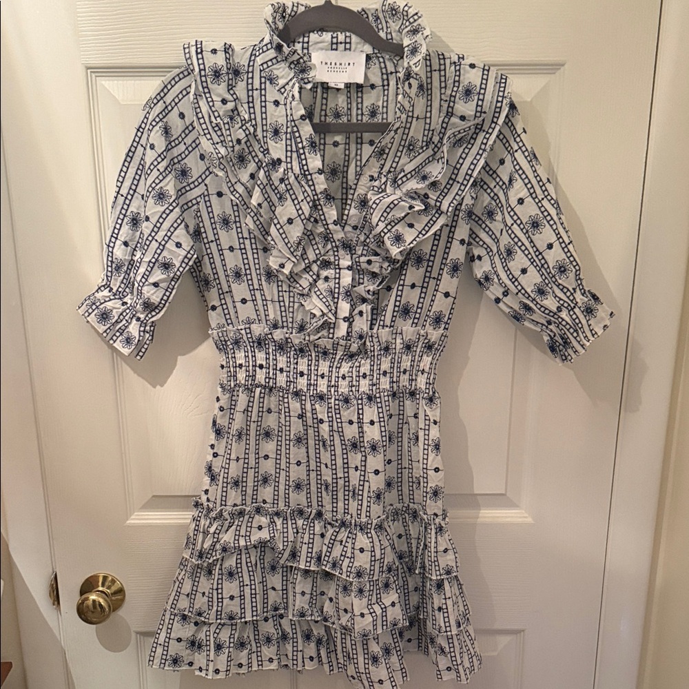 The Shirt by Rochelle Behrens Navy and White Dress sold by Tuckernuck